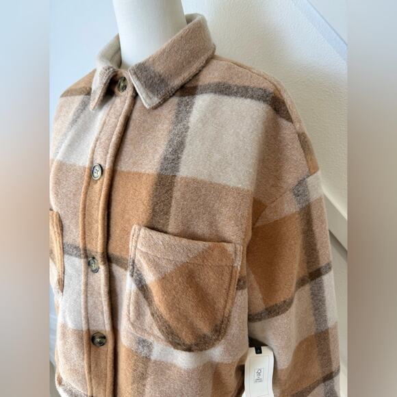 NWT Rip Curl Cozy Tropics Plaid Flannel Button Down Jacket Size Small - Picture 3 of 11